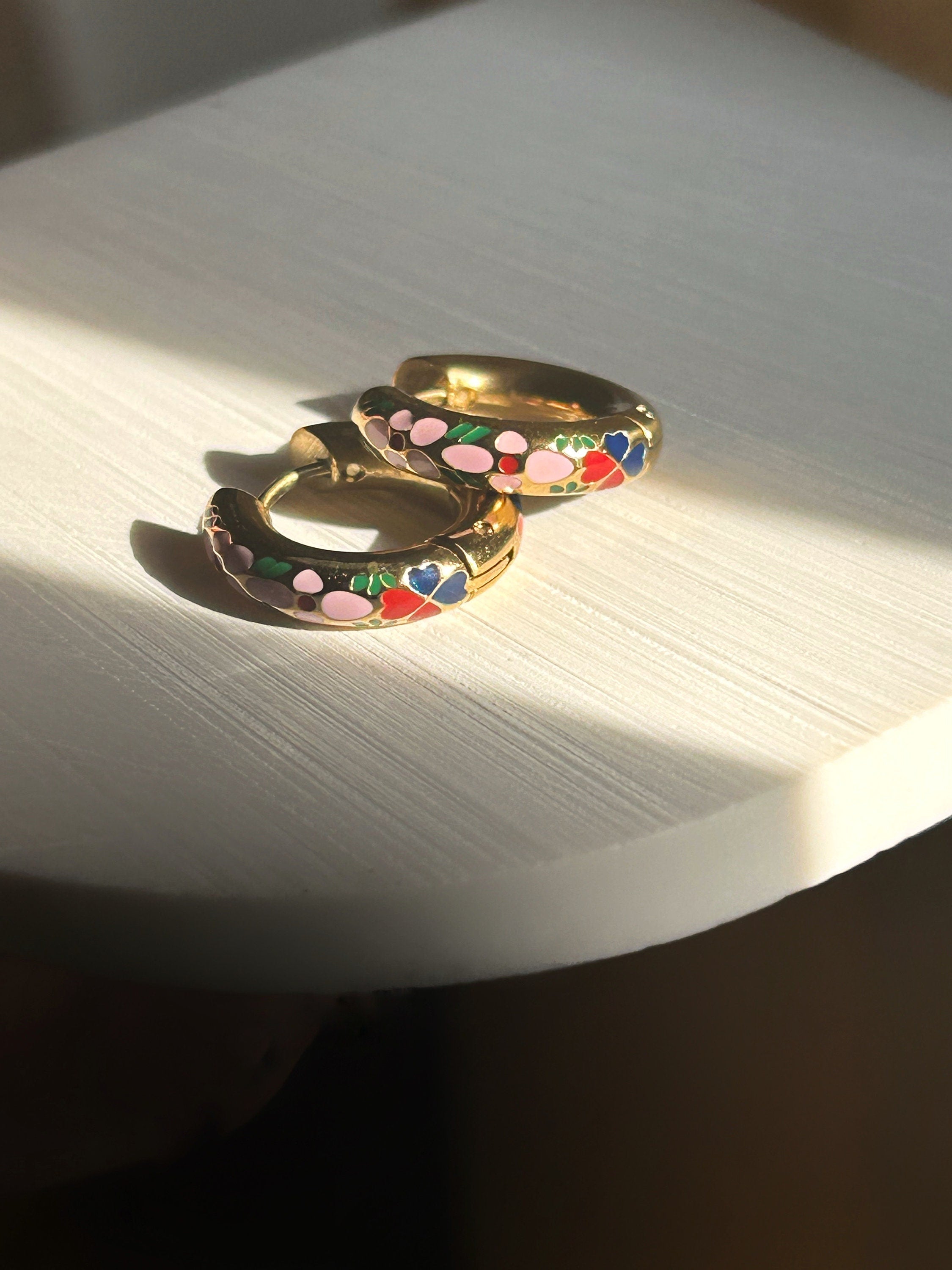 Painted Blooms Floral Earrings