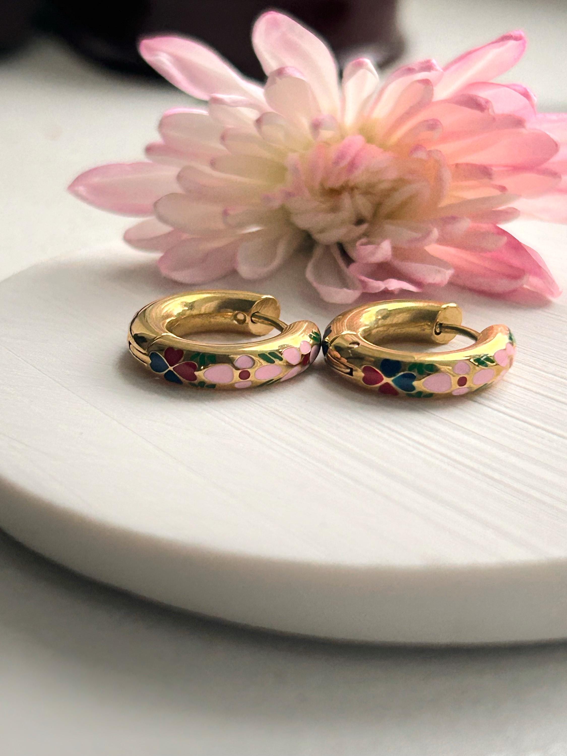 Painted Blooms Floral Earrings