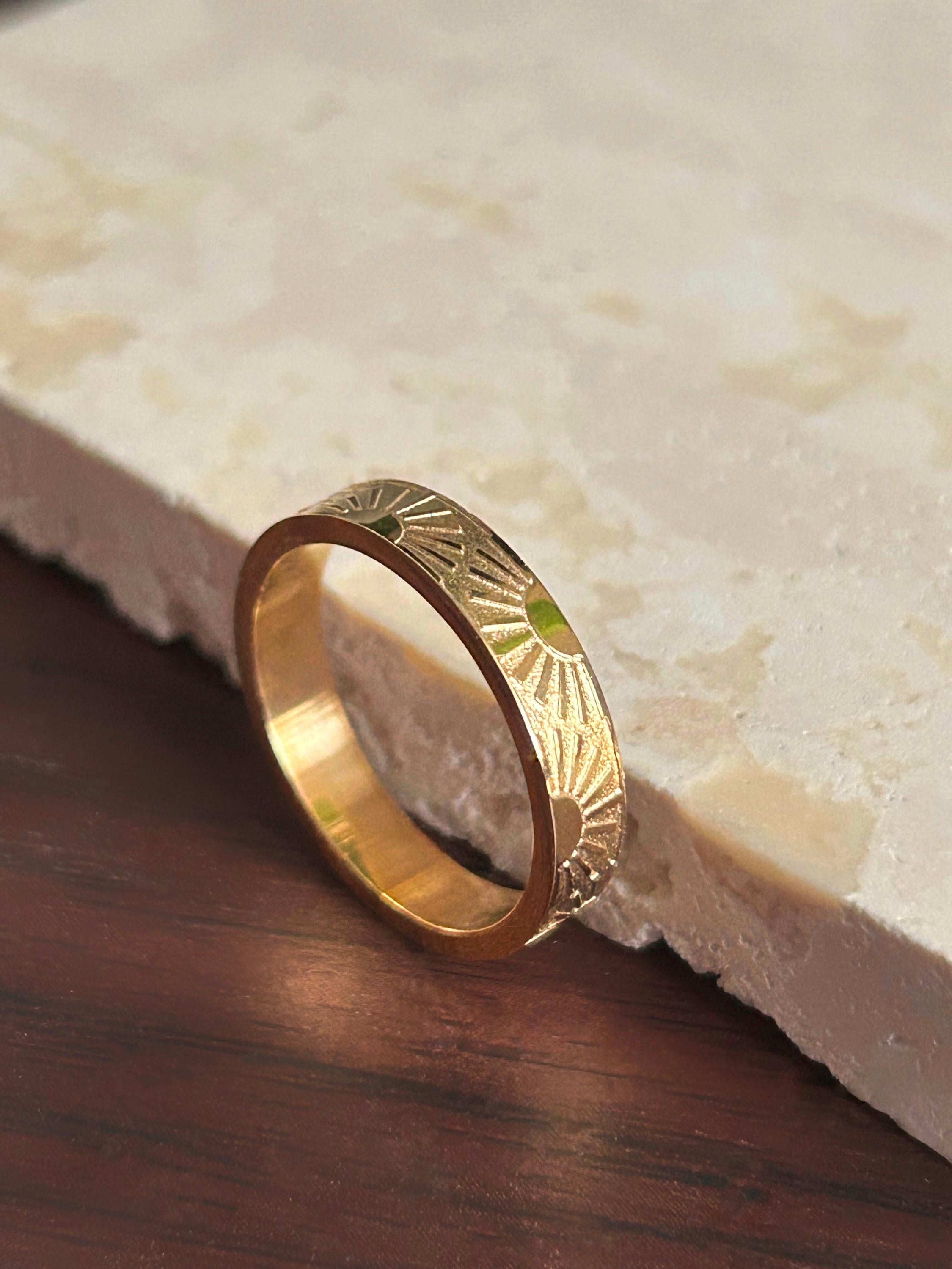 SunCore Golden Sun Ring