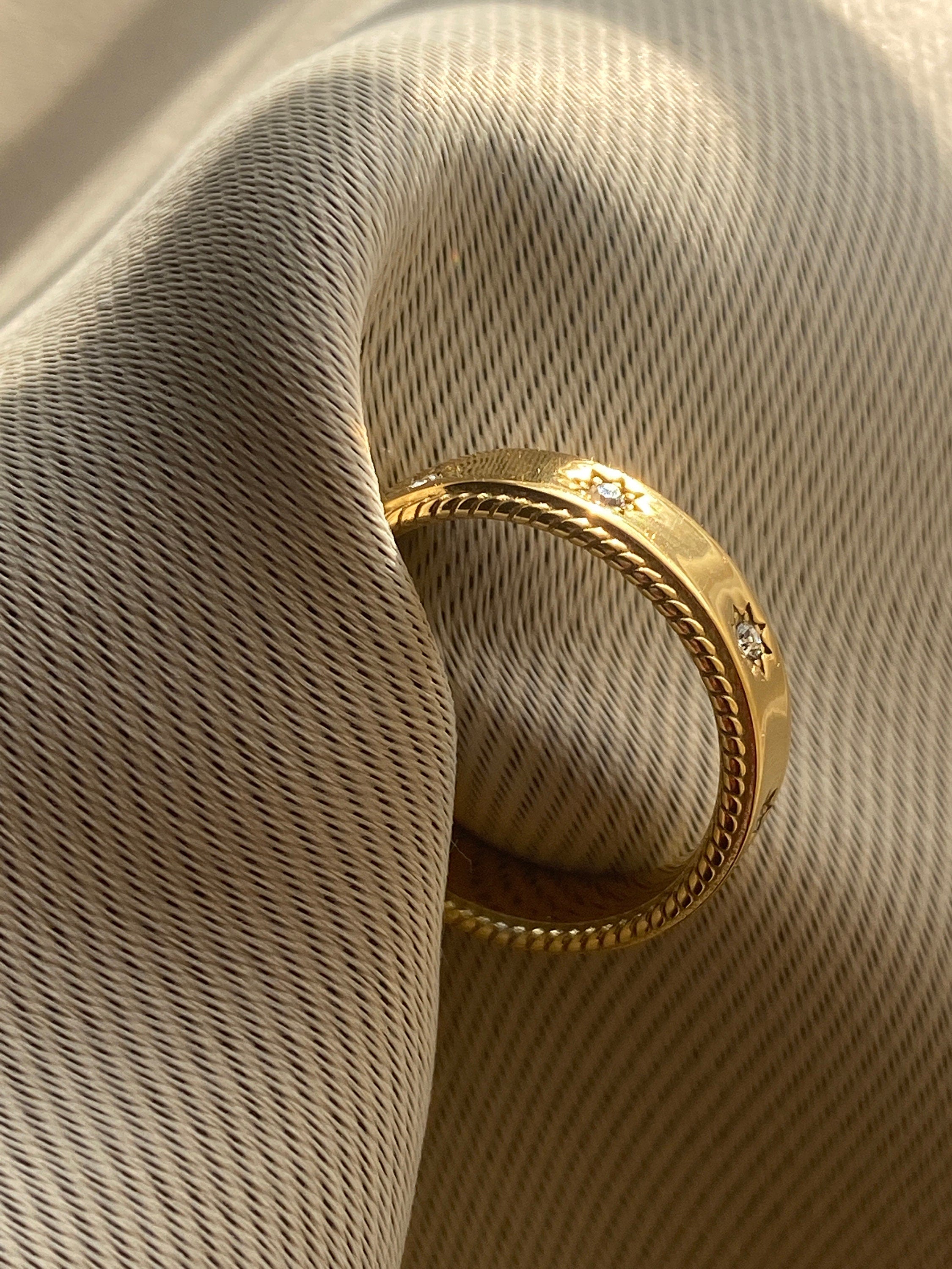 Starburst Golden Band Ring