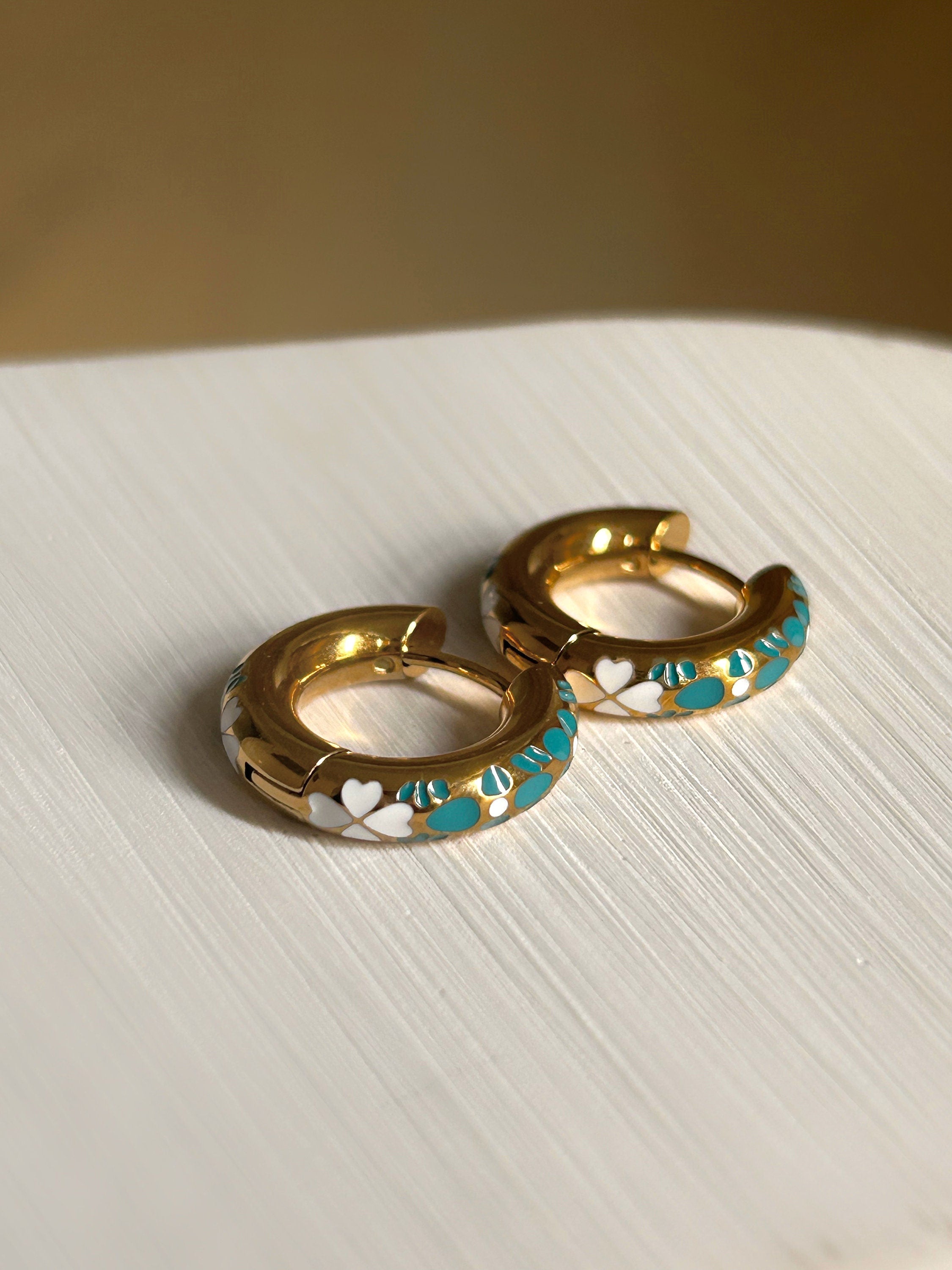 Painted Blooms Floral Earrings