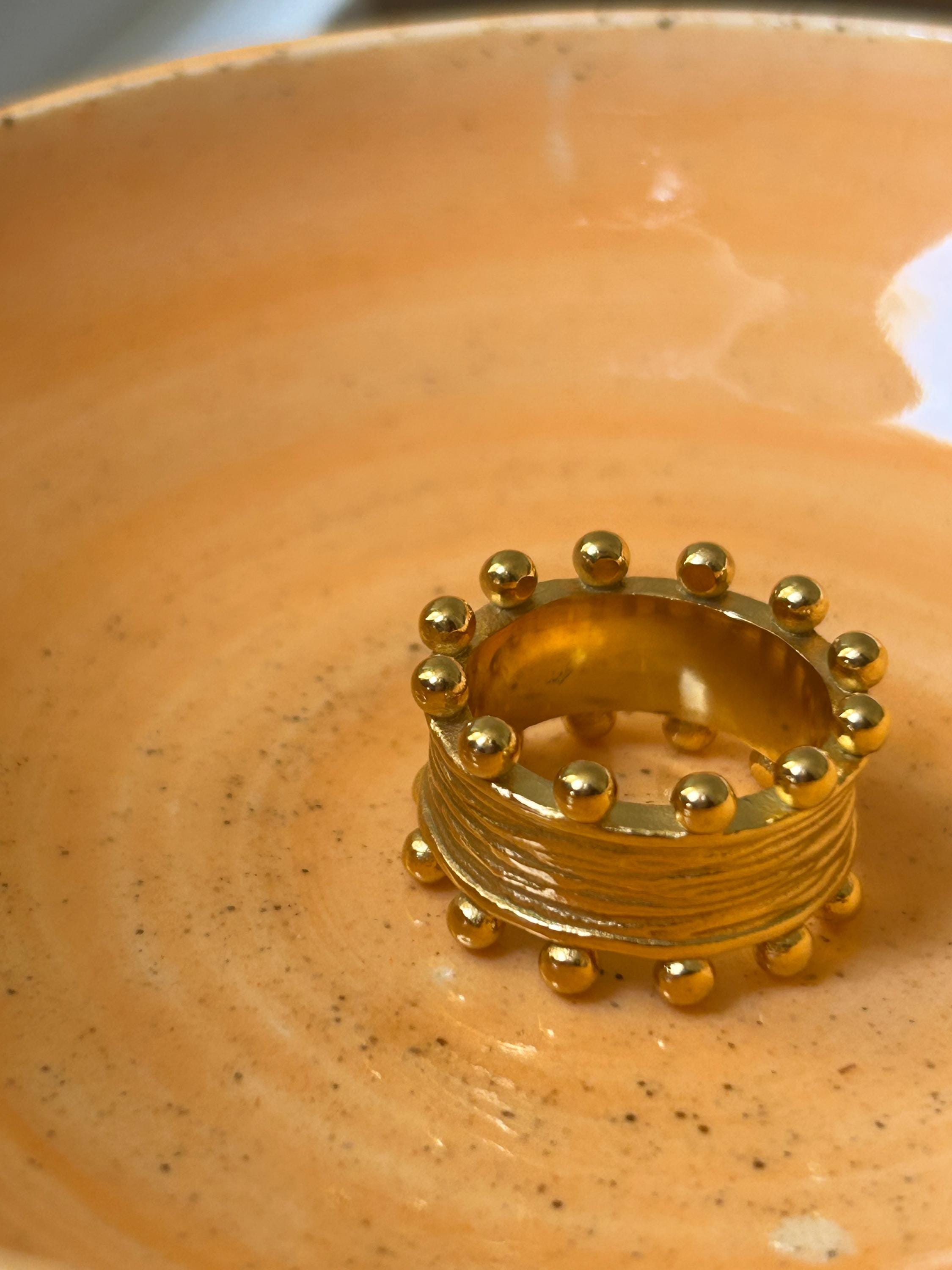 Golden Orbit Chunky Ring