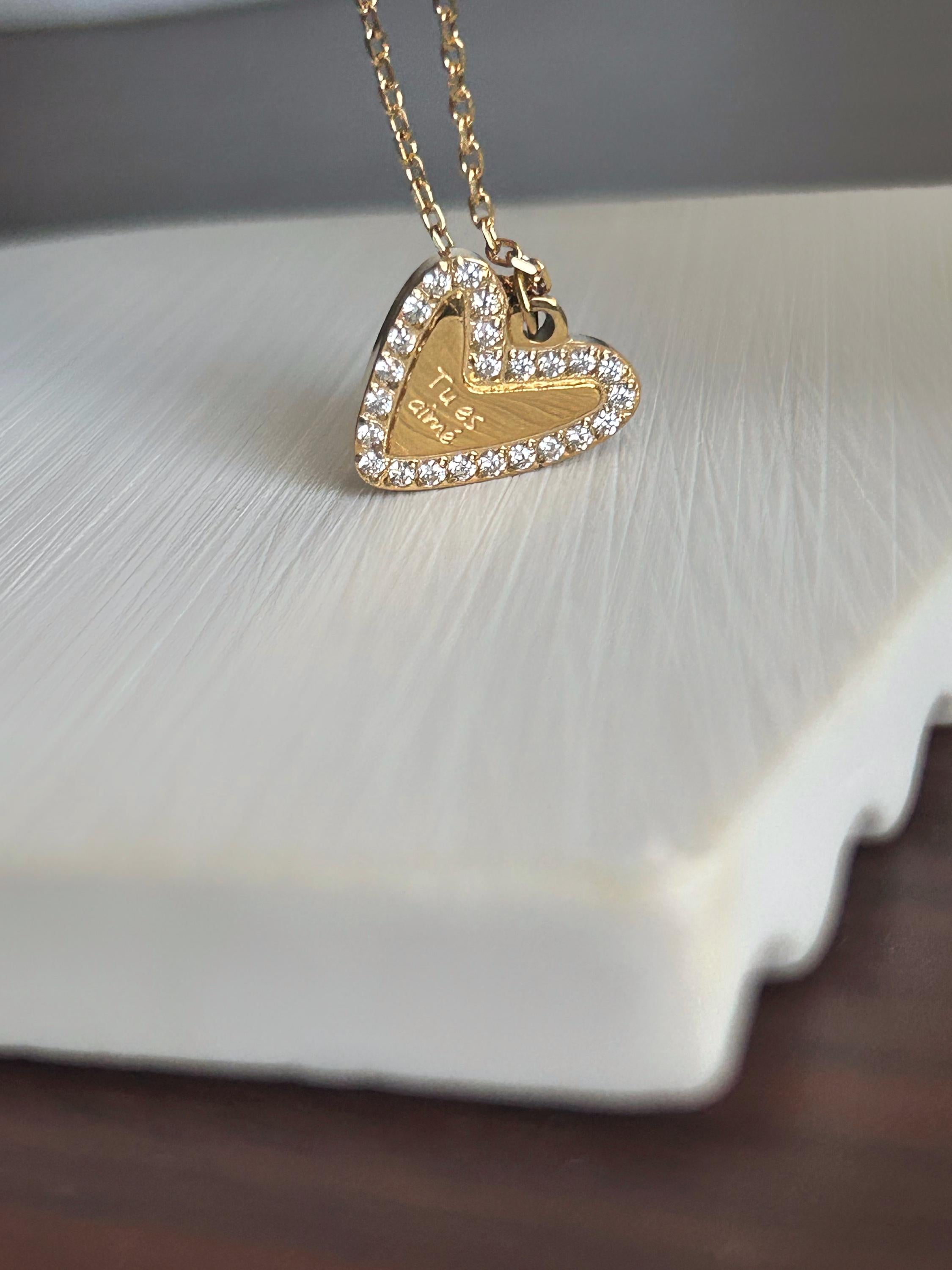 Tu es aimé Heart Necklace
