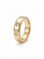Starburst Golden Band Ring