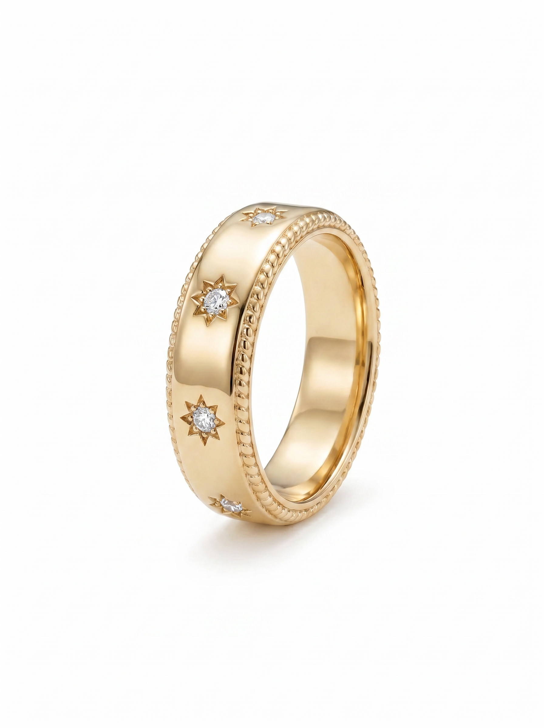 Starburst Golden Band Ring