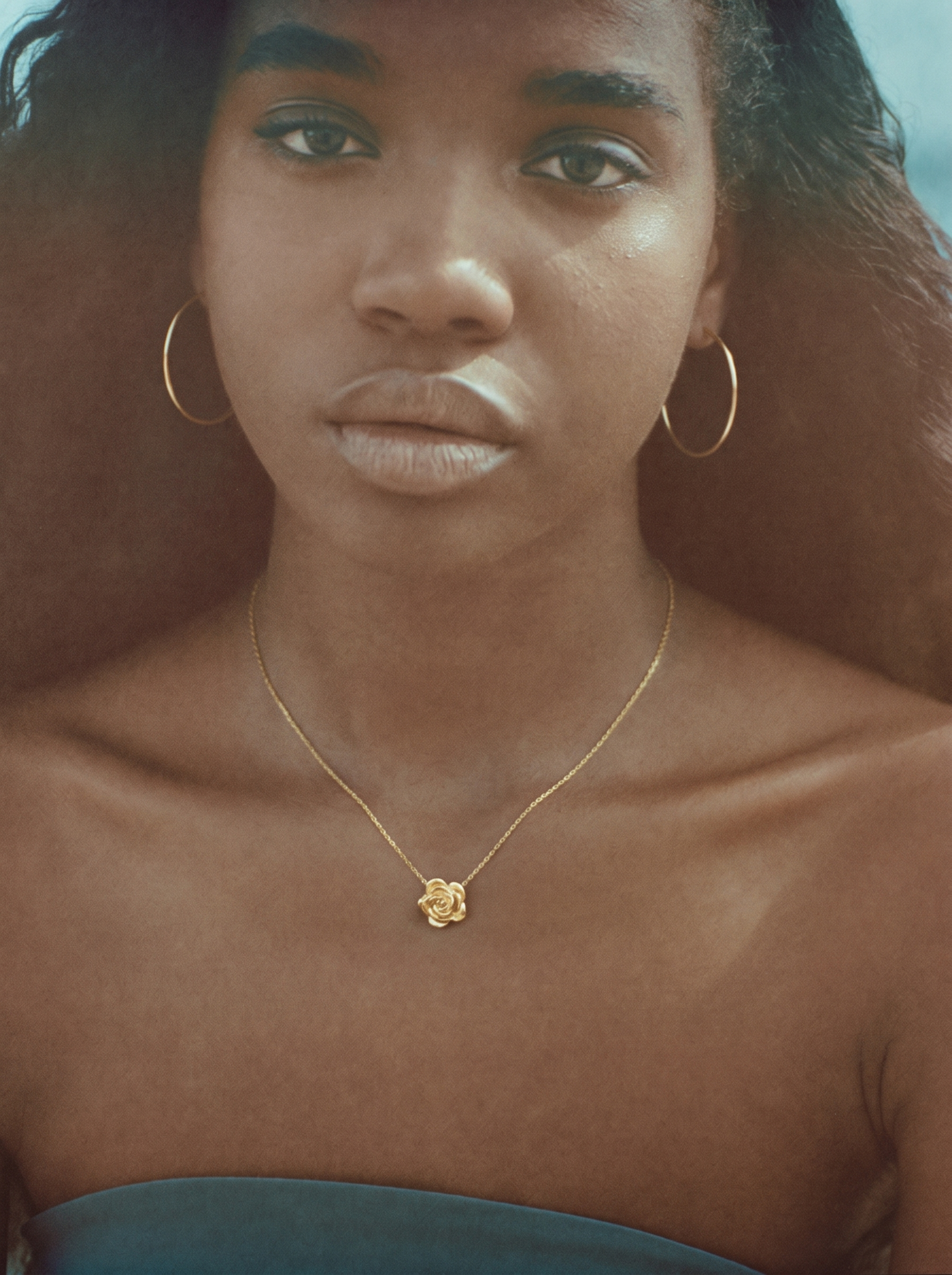 Golden rose necklace