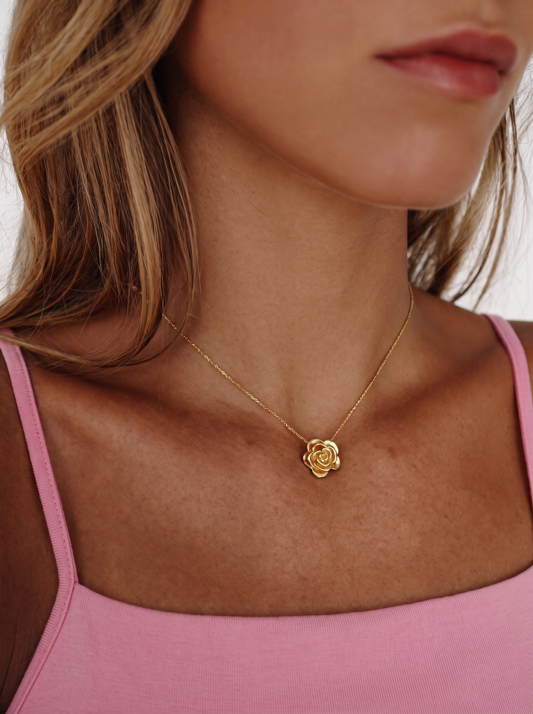 Golden rose necklace