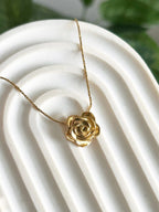 Golden rose necklace